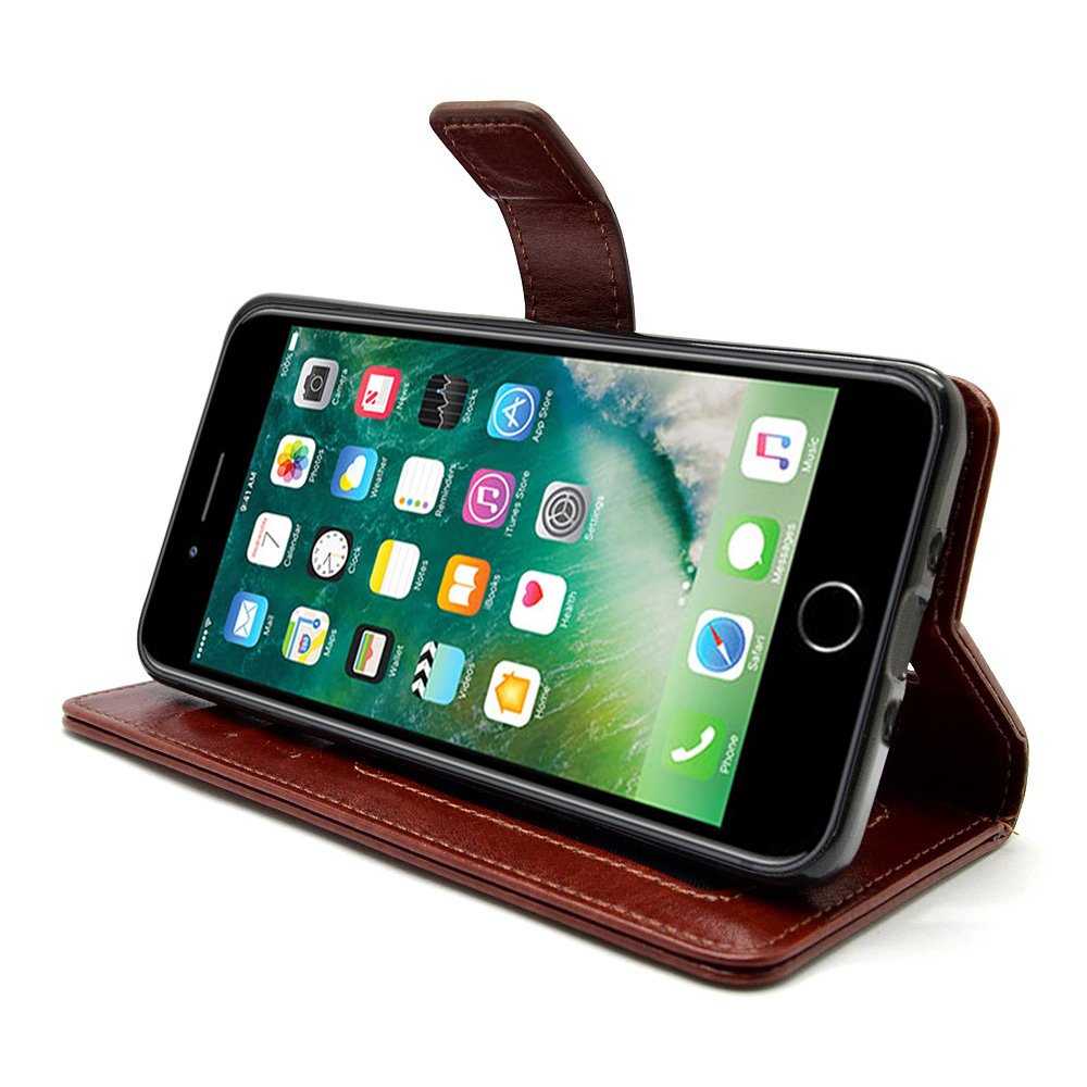 Bracevor iPhone 7 Plus Flip Cover Case, Premium Leather, Inner TPU